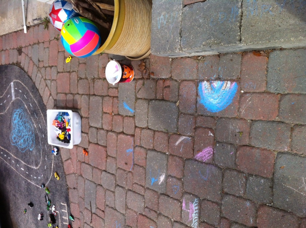 Sidewalk Chalk Toddler Art