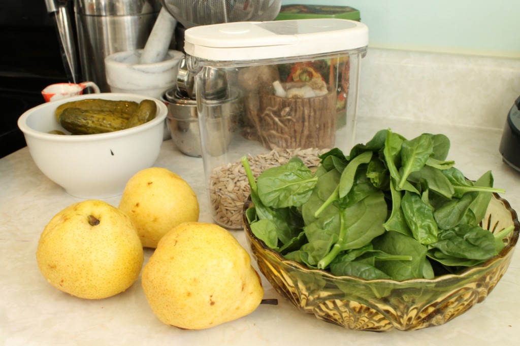 Spinach. Pear & Sunflower Seed Salad